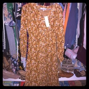 maxi mustard yellow dress